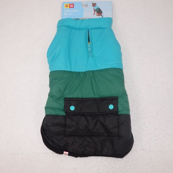 NEW LEGO Collection X Target Dog Puffer Jacket Blue Green Black Size XS - Picture 1 of 4